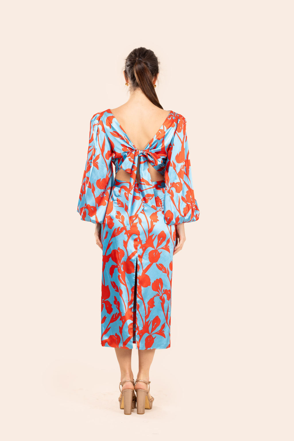 Vestido Karen Azul con Rojo