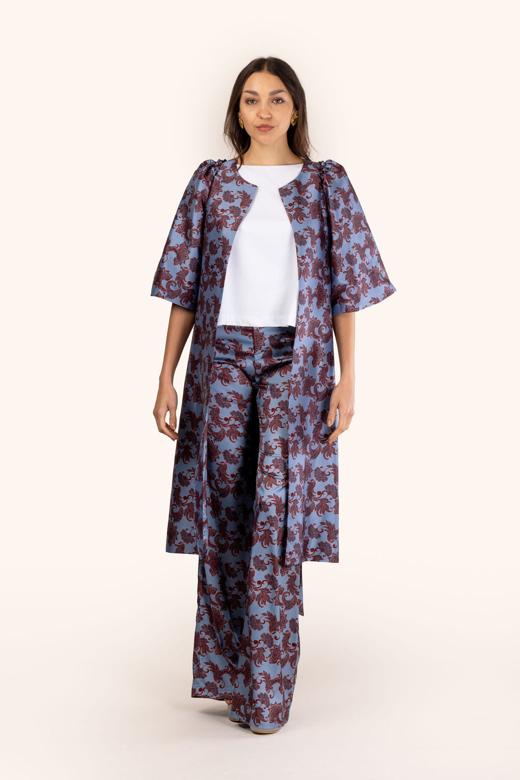 Pantalones Mercedes Azul con Amibas Rojas