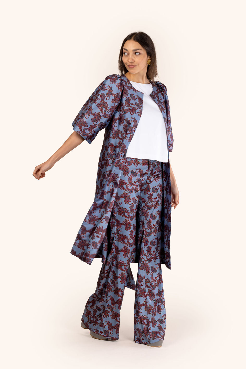 Pantalones Mercedes Azul con Amibas Rojas