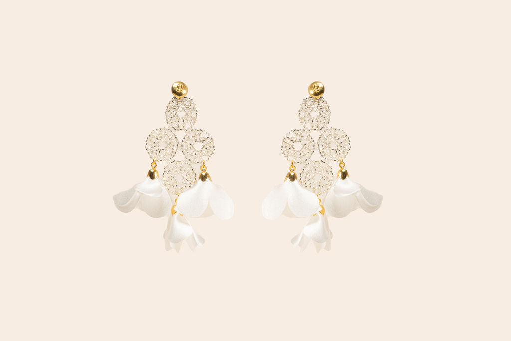 Aretes Tejidos con Flores