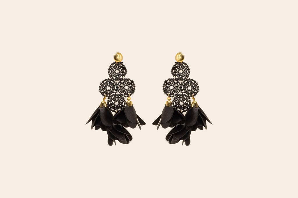 Aretes Tejidos con Flores