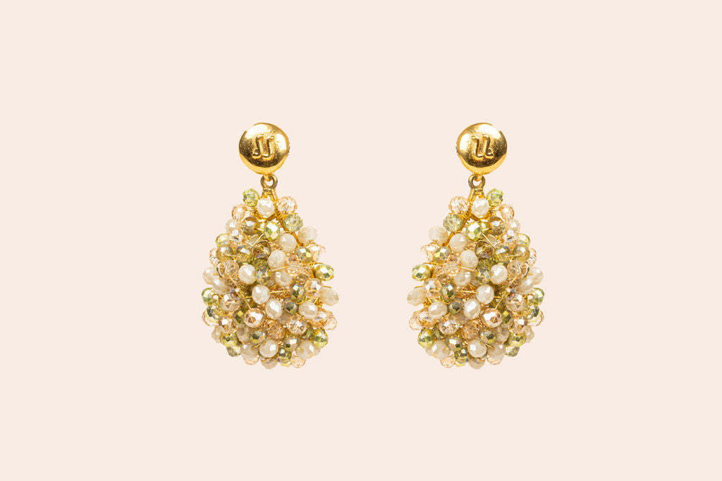Aretes Tejidos con Cristales