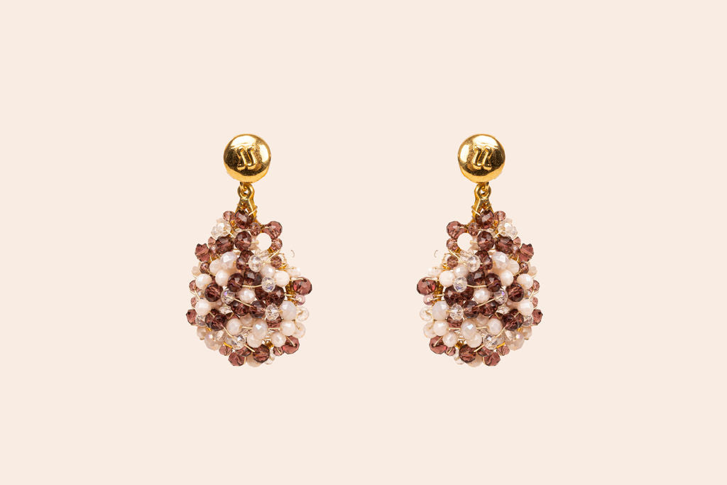 Aretes Tejidos con Cristales