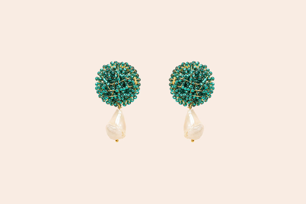 Aretes Tejidos de Chakira con Perla Barroca
