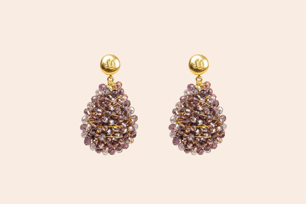 Aretes Tejidos con Cristales
