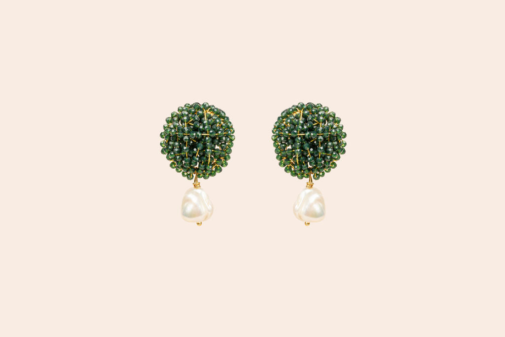 Aretes Tejidos de Chakira con Perla Barroca