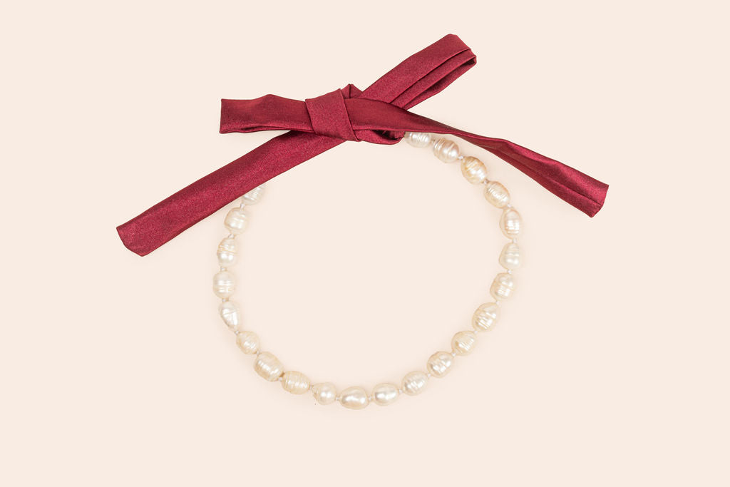 Collar de Perlas con Seda