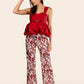 Pantalones Mercedes Blancos con Amibas Rojas