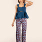 Pantalones Mercedes Azul con Amibas Rojas