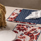 Set de 4 Individuales y 4 Servilletas Marino y Rojo
