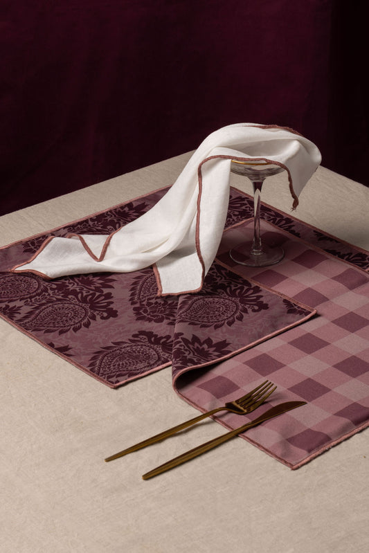 Set de 4 Individuales y 4 Servilletas Morado