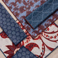 Set de 4 Individuales y 4 Servilletas Marino y Rojo