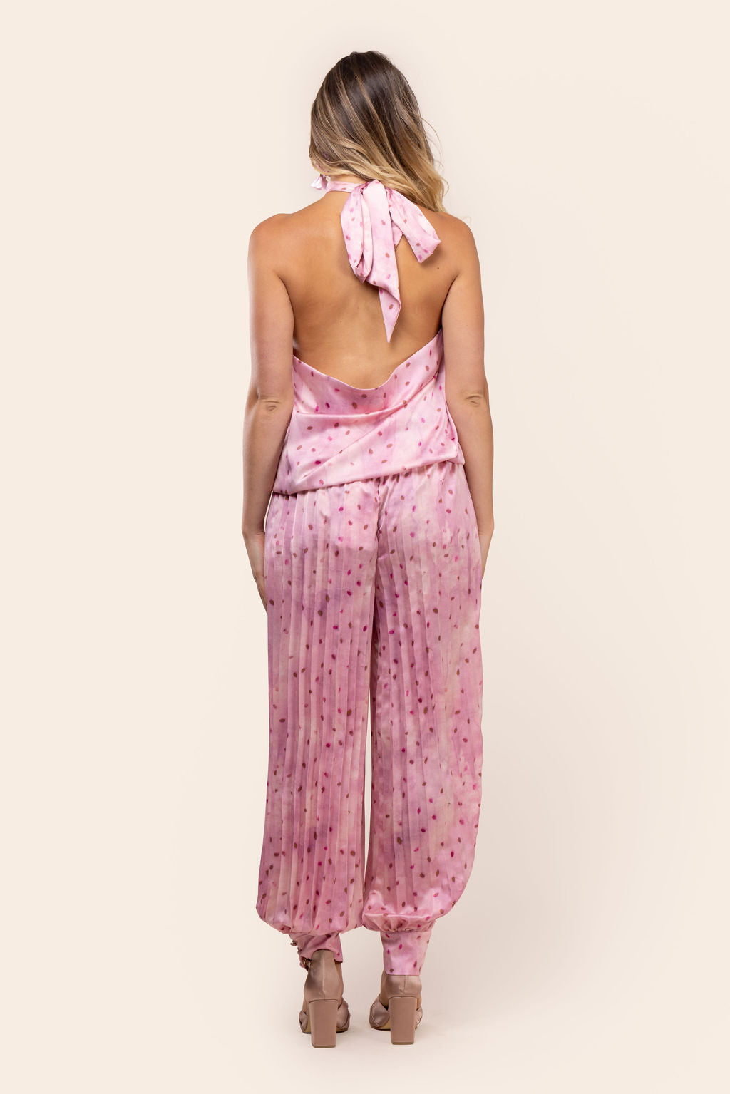 Pantalones Plizados Rosa