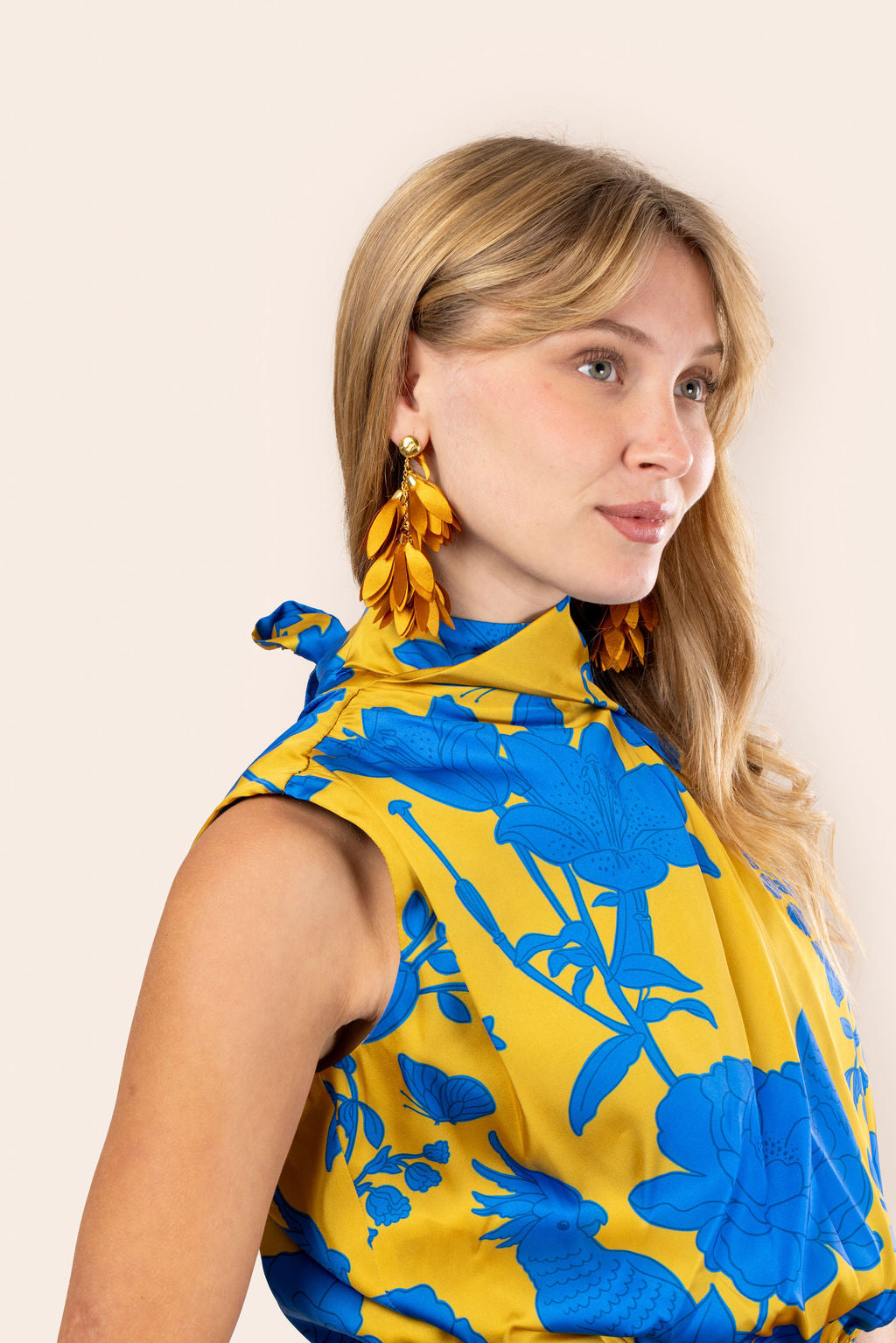 Vestido Aitana Azul Amarillo