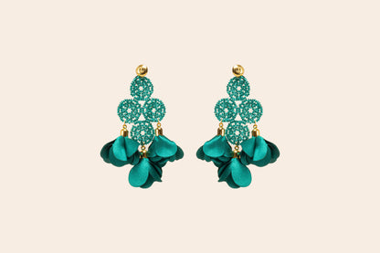 Aretes Tejidos con Flores