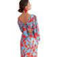 Vestido Karen Azul con Rojo