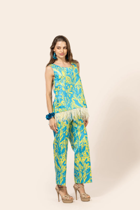 Set Samantha Azul con Amarillo
