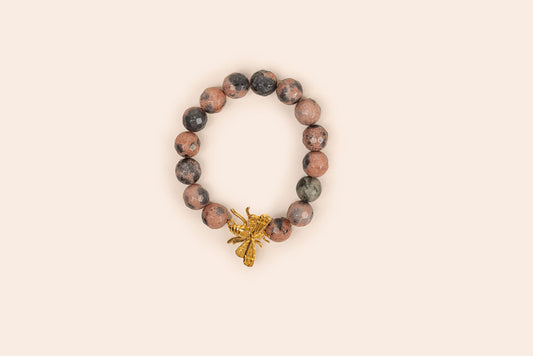 PULSERA DE PIEDRAS NATURALES CON MOSCA